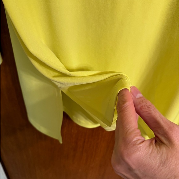 EUC women’s size XL fluorescent yellow 3/4 sleeve tunic by Ellen Tracy - Picture 8 of 13